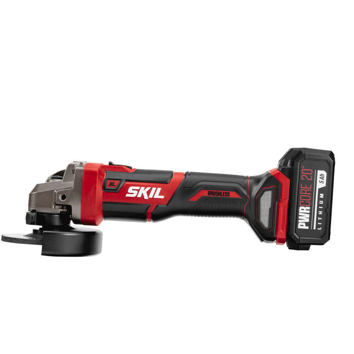 SKIL PWR CORE 20V 4-1/2 In. Angle Grinder Kit with 2.0Ah Lithium Battery