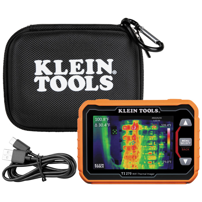 Klein Tools TI270 Rechargeable Thermal Imaging Camera, Over 10000 Pixels, Wi-Fi Data Transfer, 3 Palettes, High / Low Temperature Points