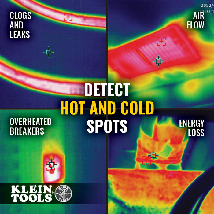 Klein Tools TI270 Rechargeable Thermal Imaging Camera, Over 10000 Pixels, Wi-Fi Data Transfer, 3 Palettes, High / Low Temperature Points