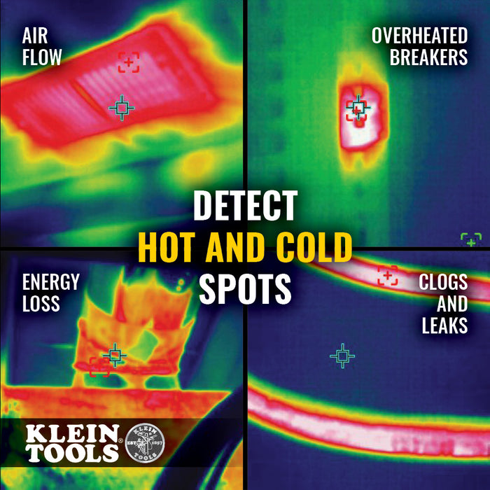 Klein Tools TI290 Rechargeable PRO Thermal Imaging Camera, Over 49000 Pixels, Wi-Fi Data Transfer, 3 Palettes, High / Low Temperature Points