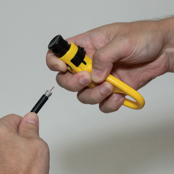 Klein Tools VDV002-818 Coax Install and Test Kit with Crimp Tool, Includes Tester, Stripper and Universal F Connectors