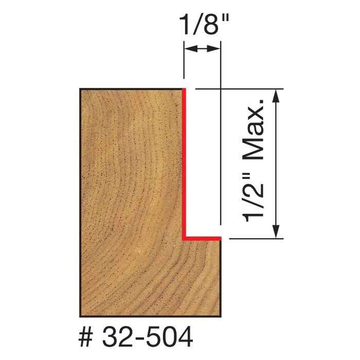 Freud Flush, 1/8",1/4",5/16",3/8",7/16",1/2" Depth Rabbeting Bit with Bearings