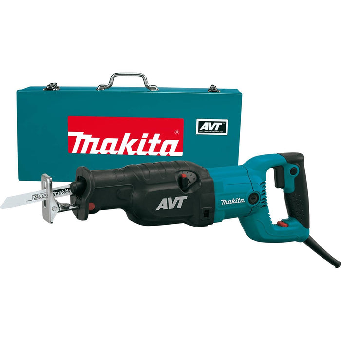 Makita AVT Recipro Saw, 15 AMP, var. spd., orbital, tool-less blade change and shoe adjustment, steel case