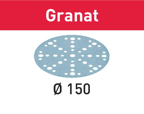 Festool Granat P180 Grit 6-Inch (150mm) Diameter Abrasive Sanding Discs (Pack of 100)