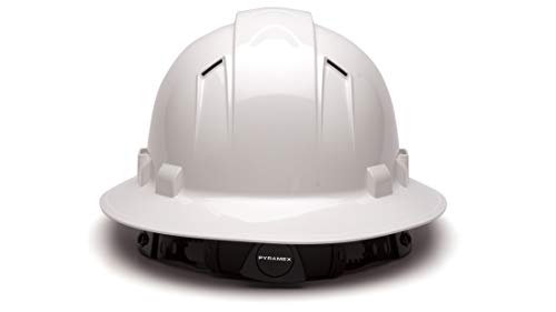 Pyramex Ridgeline Full Brim Hard Hat, Vented, 4-Point Ratchet Suspension