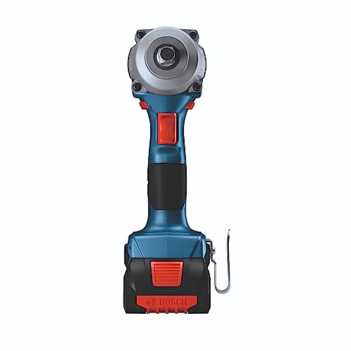 BOSCH 18V Brushless Connected-Ready 1/2 In. Mid-Torque Impact Wrench Kit with Friction Ring and Thru-Hole and (2) CORE18V 4 Ah Batteries