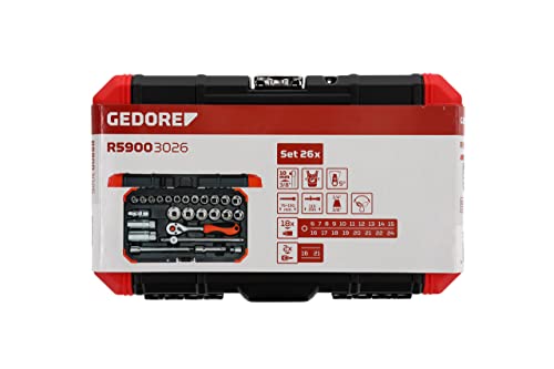 GEDORE 26-Piece 3/8 Size, 6-24mm Socket Set