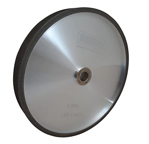 RIKON PRO Series CBN Grinding Wheel 180 Grit 8 In. Wheel to Sharpen High Speed Steel Cutting Tools for your Woodworking Lathe