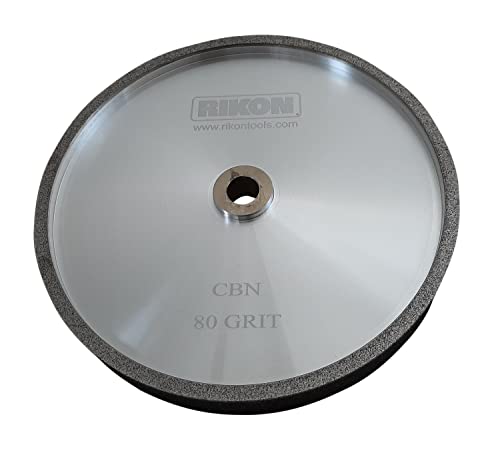 RIKON PRO Series CBN Grinding Wheel 80 Grit 8 In. Wheel to Sharpen High Speed Steel Cutting Tools for your Woodworking Lathe