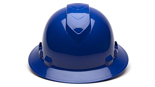 Pyramex Ridgeline Full Brim Hard Hat, Vented, 4-Point Ratchet Suspension