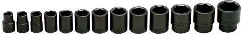 1/2" Drive 13 pc Set 6 Point Impact Socket 7/16" 1 1/4"