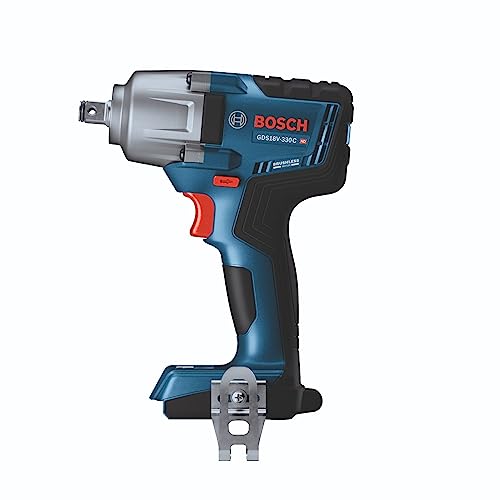 BOSCH 18V Brushless Connected-Ready 1/2 In. Mid-Torque Impact Wrench Kit with Friction Ring and Thru-Hole and (2) CORE18V 4 Ah Batteries