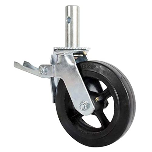 MetalTech 8 Inch Scaffolding Heavy Duty Caster Wheel w/Double Locks Compatible with Exterior Standard & Arch Frame Scaffolds, 750 Lb Capacity, 1 Ct