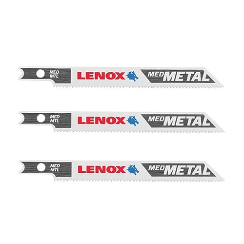 LENOX 1991569 U-Shank Medium Metal Cutting Jig Saw Blade, 3 5/8" x 3/8" 18 TPI, 3 Pack
