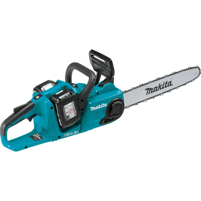 Makita 18V LXT Brushless 16" Chain Saw Kit, dual port charger (5.0Ah)