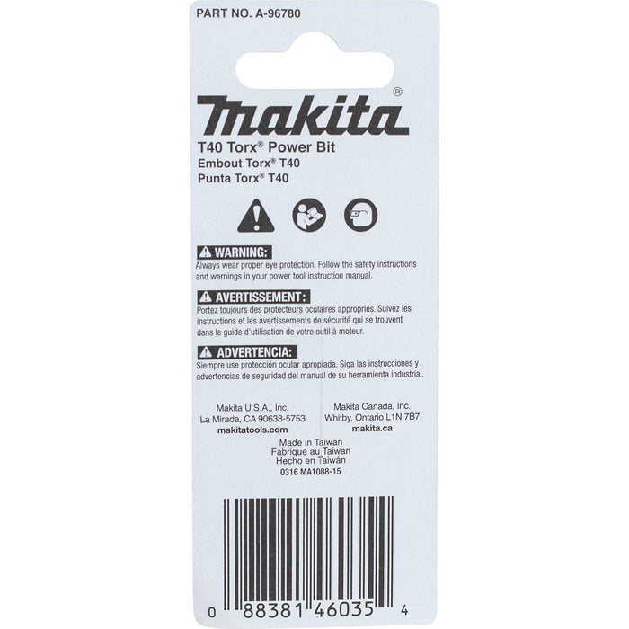 Makita Impact X T40 Torx 2″ Power Bit (2-Pack)