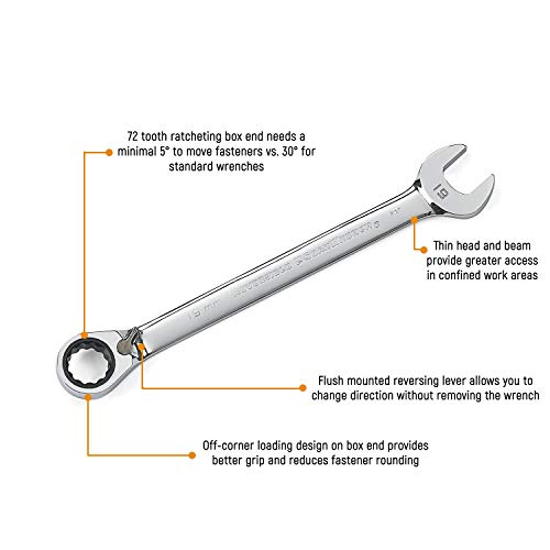 GEARWRENCH 8-Piece 12 Pt. SAE Reversible Ratcheting Combination Wrench Set