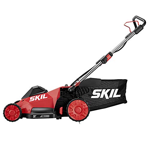 SKIL PWR CORE 20 Brushless 18 In. Lawn Mower Kit, Includes Two 4.0 Ah Batteries and Dual Port Charger