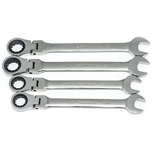 GEARWRENCH 4-Piece 12 Point Flex Head Ratcheting Combination Metric Wrench Completer