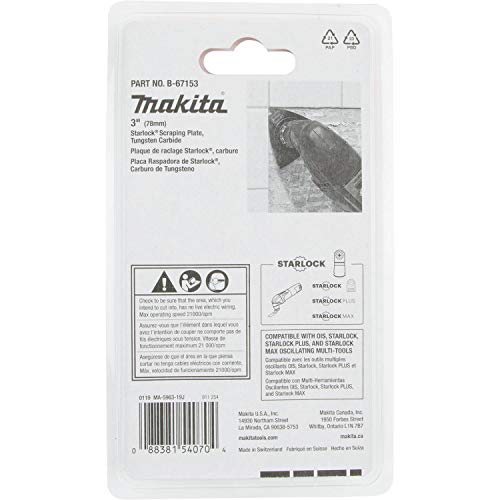 Makita 3" Starlock Scraping Plate, Tungsten Carbide