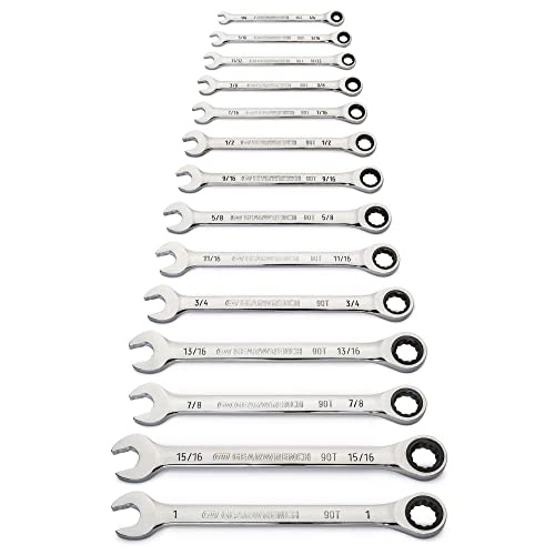 GEARWRENCH 14-Piece 90T 12 Point SAE Combination Ratcheting Wrench Set