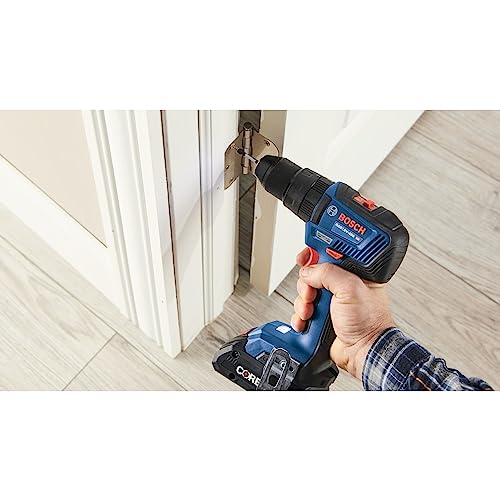 Bosch 18V 4-Tool Combo Kit with 2-In-1 1/4 In. and 1/2 In. Bit/Socket Impact Driver, 1/2 In. Hammer Drill/Driver, Circular Saw, Worklight with (1) CORE18V 4 Ah Battery & (1) 2 Ah Battery
