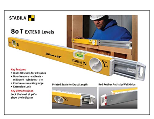 STABILA Extendable Level 36 In.- 59 In. 80T