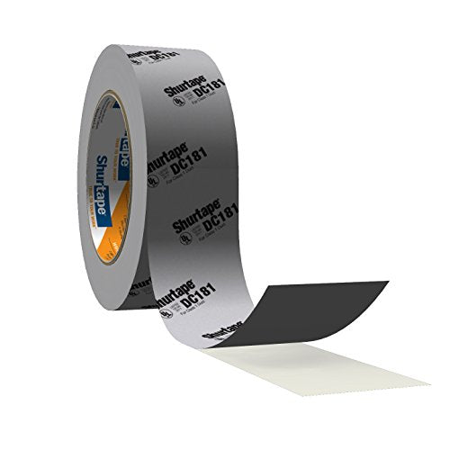 Shurtape DC 181 UL 181B-FX Listed/Printed Film Tape, 48mm x 110m, Metalized Print, 1 Roll
