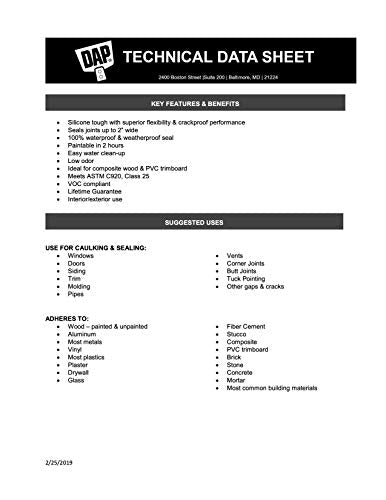 12‐Pack of 10.1 oz Dap 18300 White Dynaflex 230 Premium Window, Door, and Trim Sealant