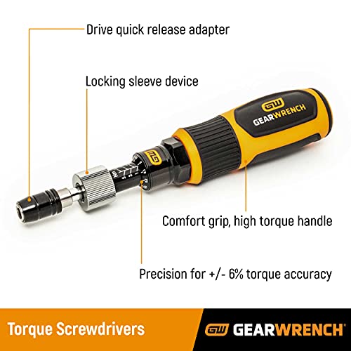 GEARWRENCH 20 Pc. 1/4" Drive Torque Screwdriver Set 10-50 In/lbs.