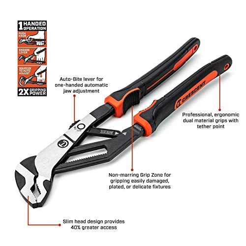 Crescent 6" Z2 Auto-Bite Dual Material Tongue & Groove Pliers