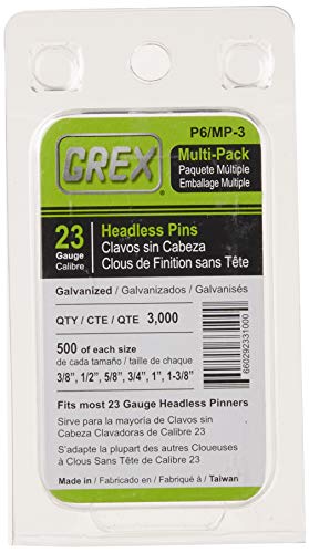 GREX P6/MP-3 23 Gauge Multi-Pack Headless Pins (3,000 per box)