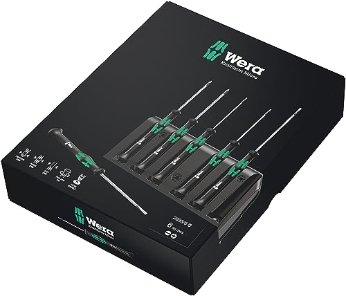 Wera Tools Micro Electronics Screwdriver Set and Rack, 6-Piece