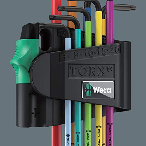 Wera Tools 967 SPKL/9 TX BO SB L-Key Set Tamper-Proof TORX Screws, One Size, Multi