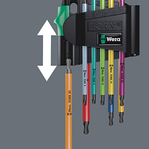 Wera Tools 967 SPKL/9 TX BO SB L-Key Set Tamper-Proof TORX Screws, One Size, Multi