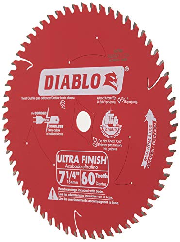 Freud D0760A 7-1/4-Inch 60T Diablo Ultra Finish Work Table Saw Blade