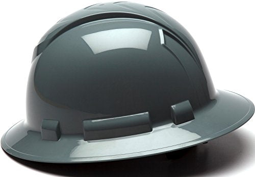 Pyramex Ridgeline Full Brim Hard Hat, 4-Point Ratchet Suspension