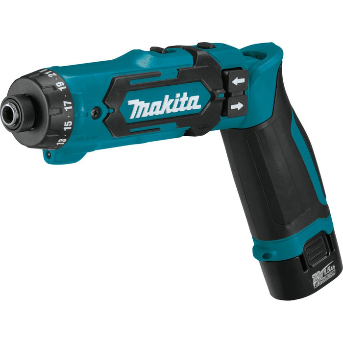 Makita 7.2V (DF012DSE) Lithium-Ion Cordless 1/4" Hex Driver-Drill Kit with Auto-Stop Clutch