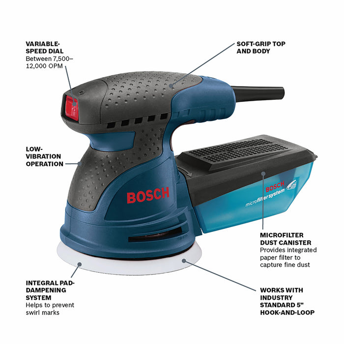 Bosch 5 In. Palm Random Orbit Sander/Polisher