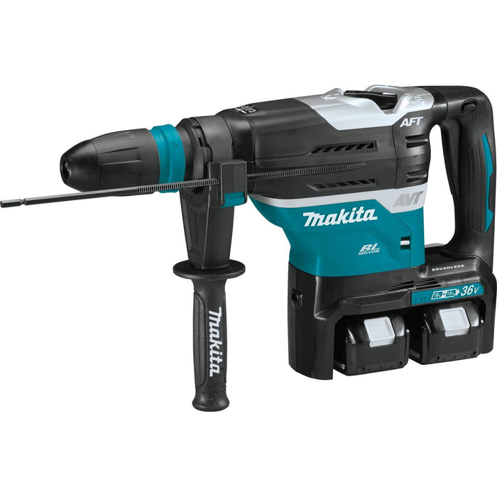 Makita 36V (18V X2) LXT Brushless 1-9/16" Advanced AVT Rotary Hammer Kit, SDS-MAX, 2-mode, var. spd., dual port charger, case, AFT, AWS (5.0Ah)