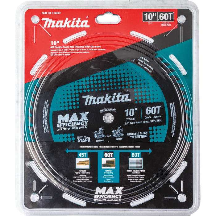 Makita 10" 60T Carbide-Tipped Max Efficiency Miter Saw Blade