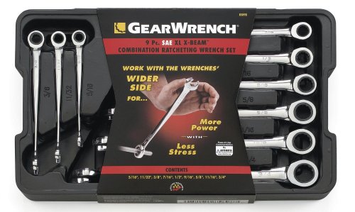 GEARWRENCH 9-Piece 12 Pt. XL X-Beam Ratcheting Combination SAE Wrench Set