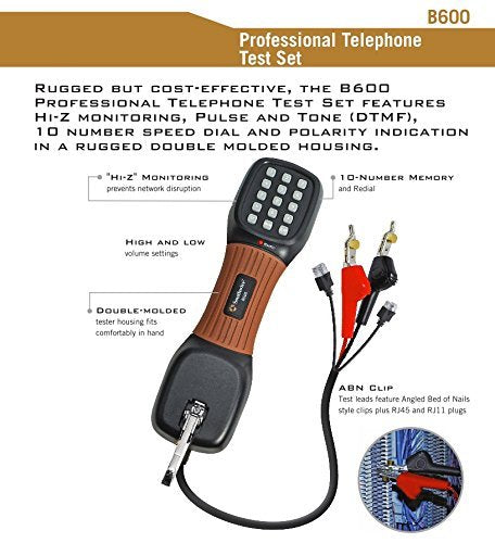 Southwire Tools & Equipment B600 Professional Telephone Test Set with ABN Clips