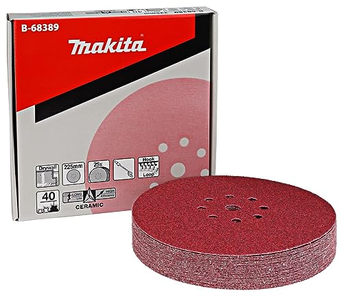 Makita 9" Round Abrasive Disc, Hook & Loop, 40 Grit (Pack of 25)