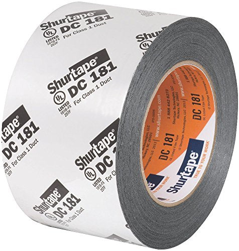 Shurtape DC 181 UL 181B-FX Listed/Printed Film Tape, 48mm x 110m, Metalized Print, 1 Roll