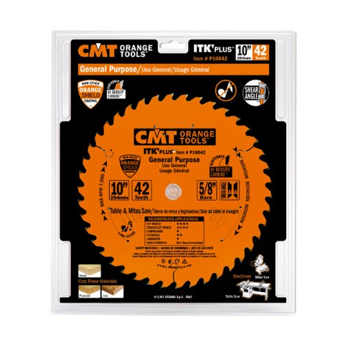 CMT P10024 ITK Plus Ripping Saw Blade, 10 x 24 Teeth, 10° ATB+Shear with 5/8-Inch bore