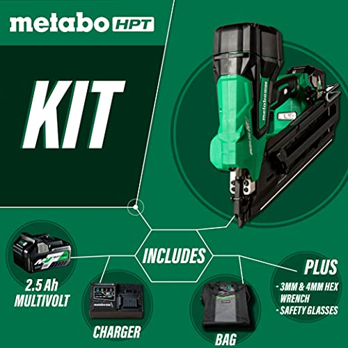 Metabo HPT 36V Multi-Volt Cordless Paper Strip Framing Nailer with Battery and Charger