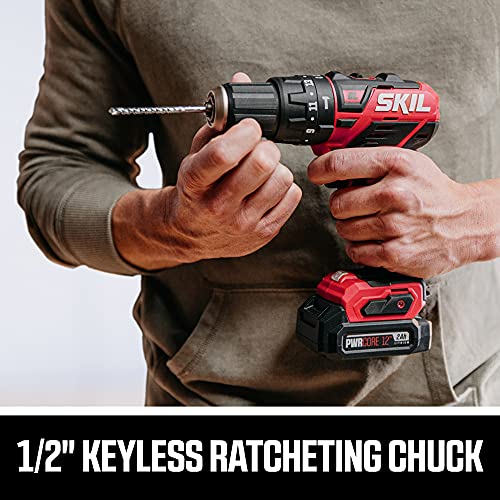 SKIL PWRCORE️ 12 Brushless 12V 1/2in Hammer Drill Kit (Open Box, Excellent Condition)