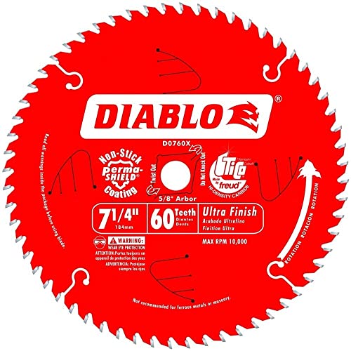 Freud D0760A 7-1/4-Inch 60T Diablo Ultra Finish Work Table Saw Blade