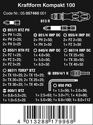 Wera Tools Kk 100 52 Pc Very Compact Pouch Set Metric